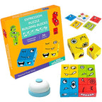 Expression Puzzle Building Blocks | Kids Wooden Emotional Learning & Logic Toy