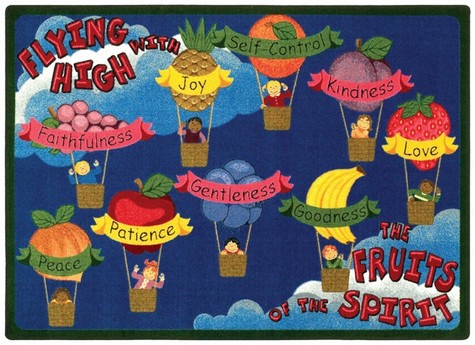 Fruits of the Spirit Play Mat Kids | Educational Classroom Floor Carpet