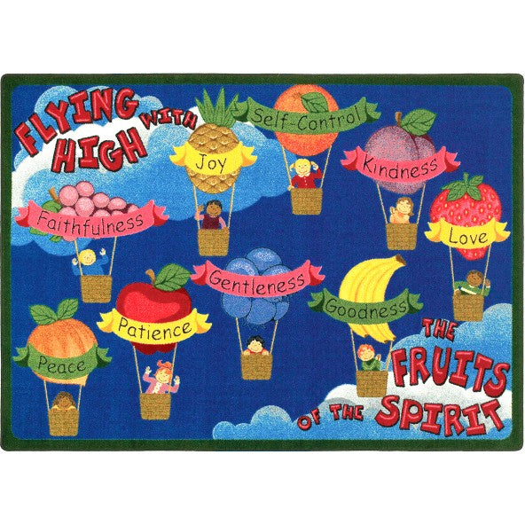 Fruits of the Spirit Play Mat Kids | Educational Classroom Floor Carpet