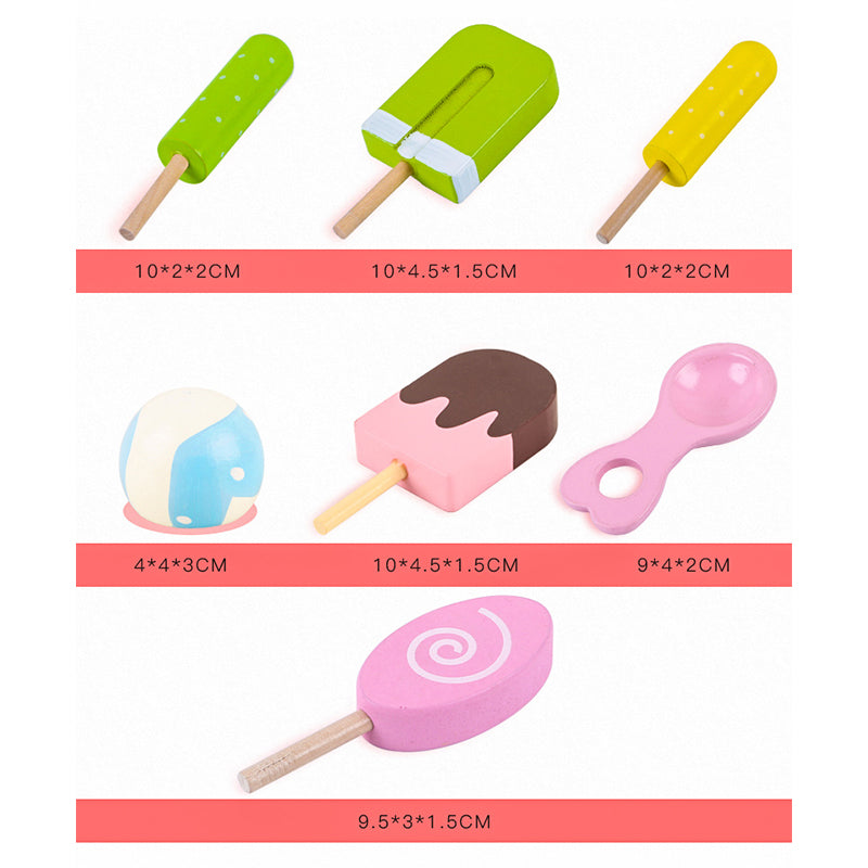 Wooden Ice Cream Sweet Dessert Shop | Kids Pretend Play Dessert Kitchen Toy Set
