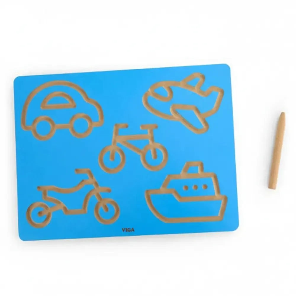 Transportation Tracing Board Kids | Montessori Pre-Writing & Learning Toy