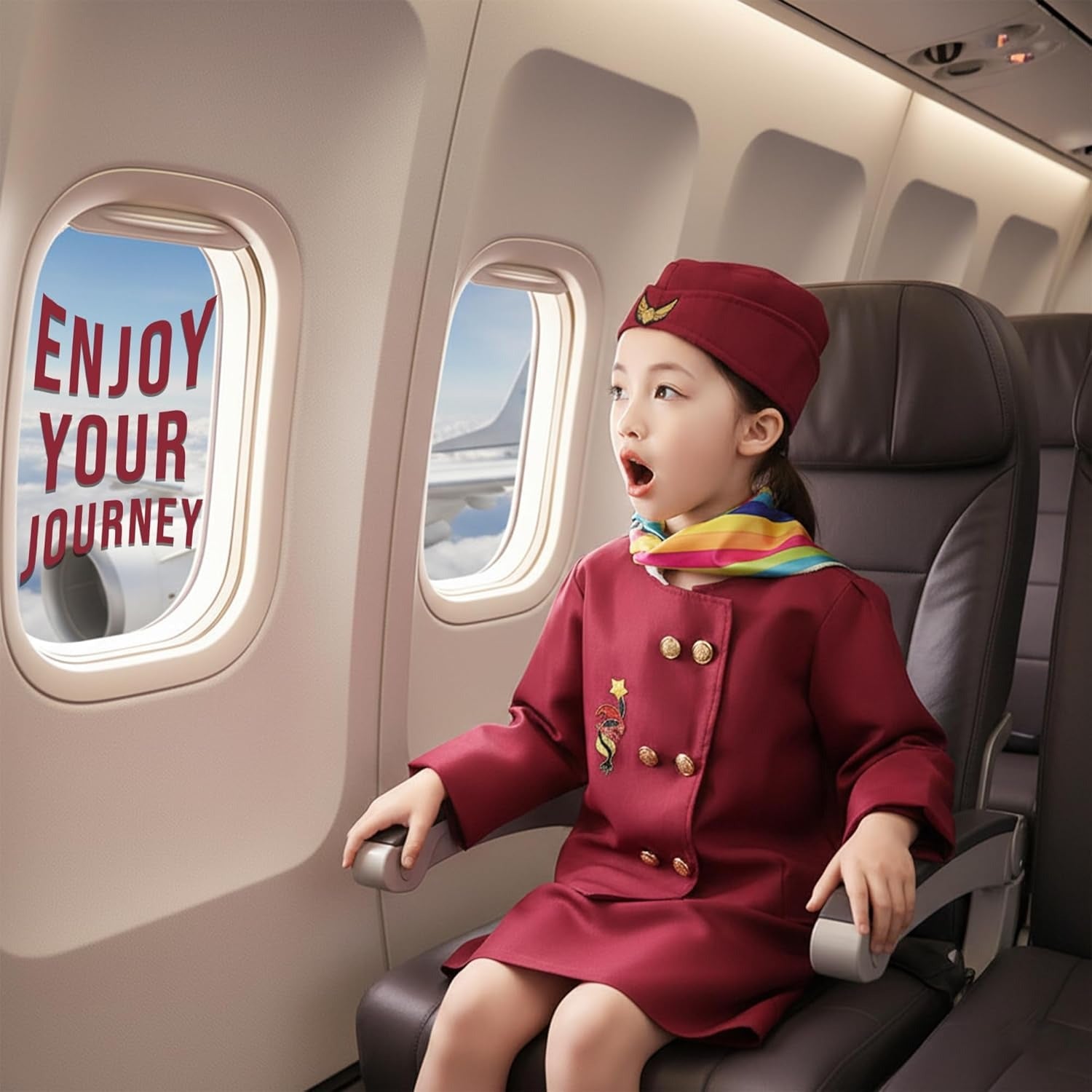 Air Hostess Costume for Kids | Flight Attendant Dress-Up Role Play Set