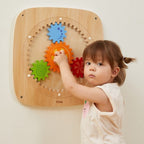 Colorful Gears Wall Activity Panel | Montessori Wooden Learning Toy for Kids