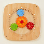 Colorful Gears Wall Activity Panel | Montessori Wooden Learning Toy for Kids