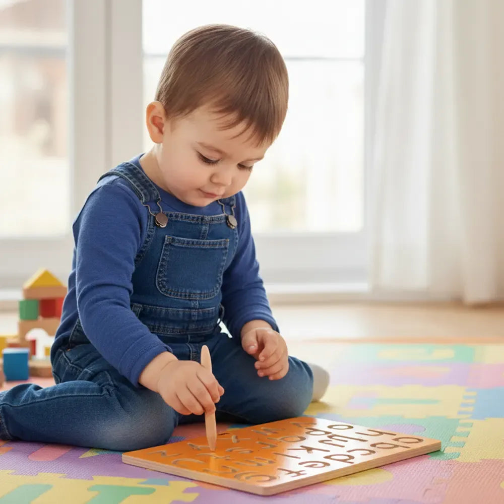 Uppercase Writing Tracing Board Kids | Montessori A–Z Pre-Writing Wooden Toy