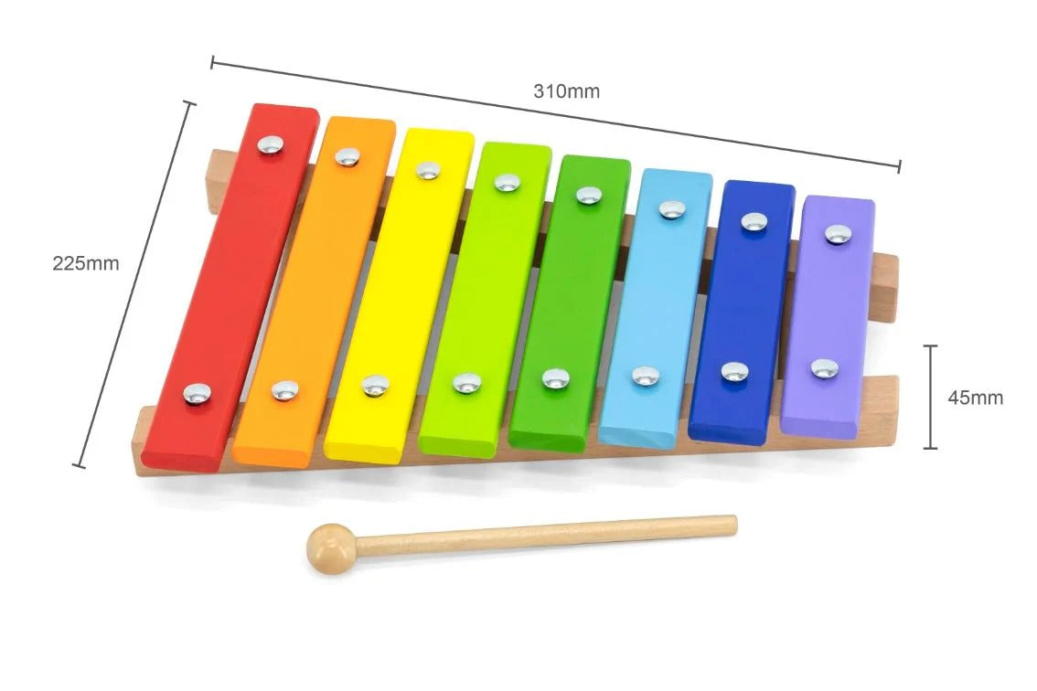 Wooden Xylophone Kids Toy 8 Notes | Montessori Musical Learning Instrument