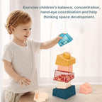Sensory Stacking Blocks Montessori Toy | Baby Balance & Learning Cubes