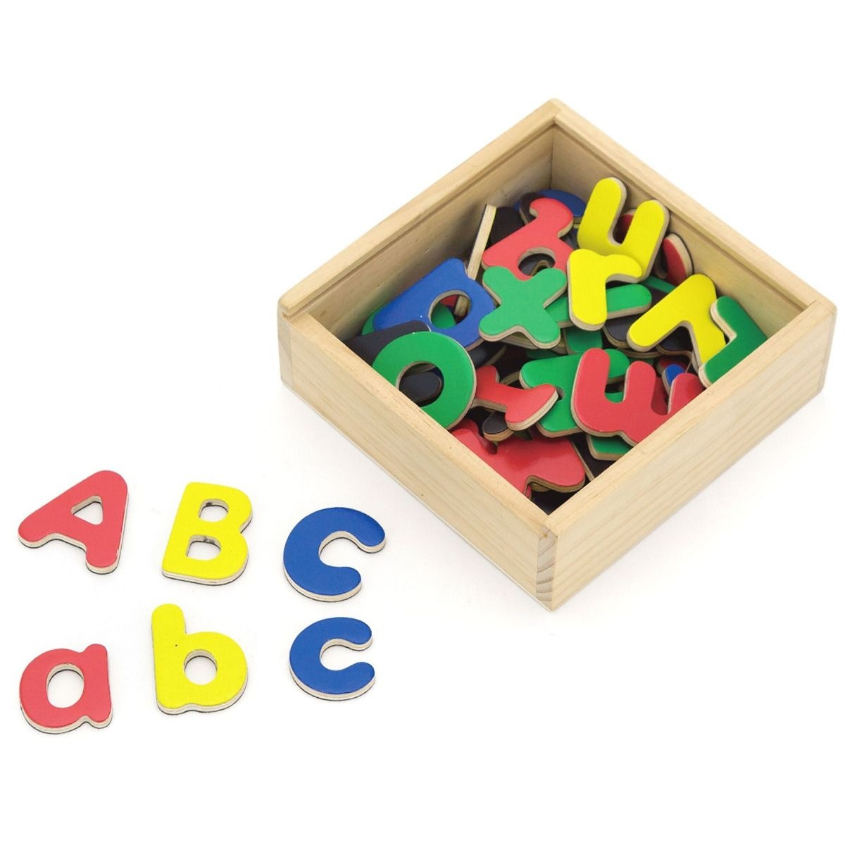 Magnetic Letters 52 Pcs Set | Wooden Alphabet Learning Toy for Kids