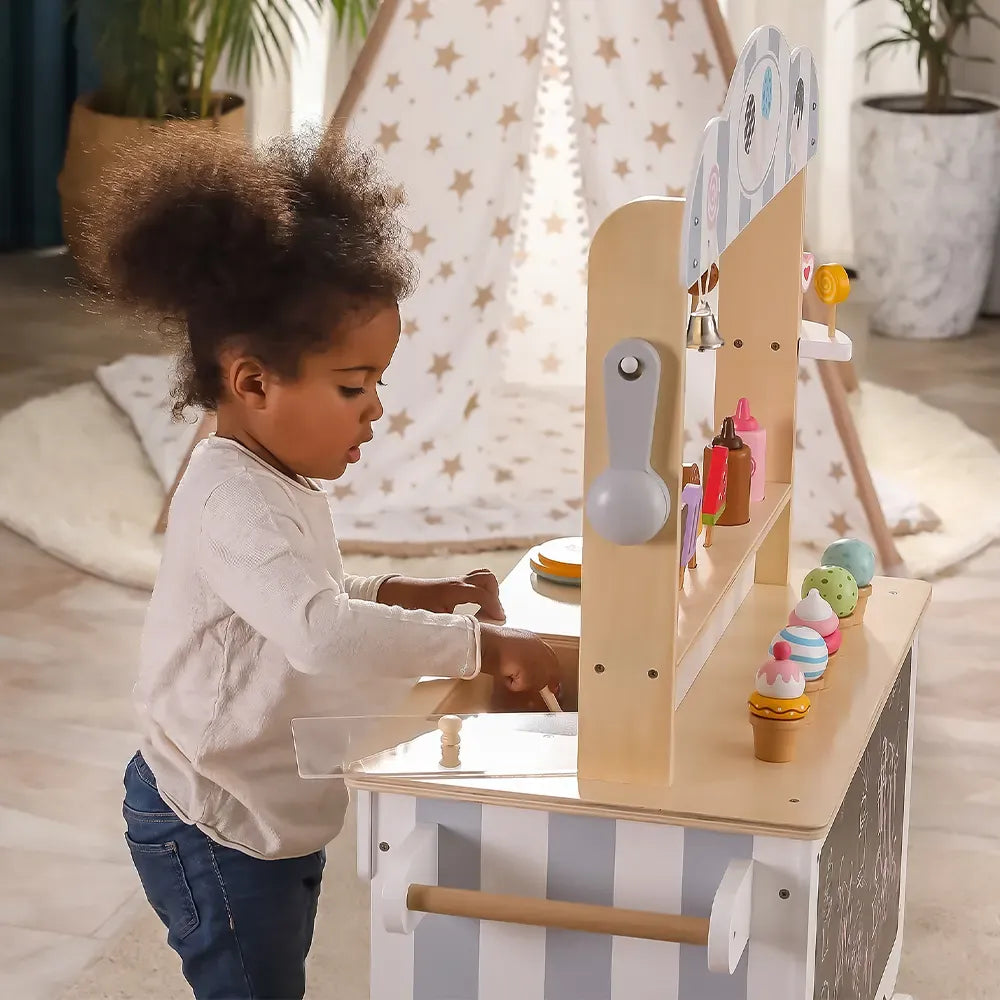 Ice Cream Mobile Shop Kids | Wooden Pretend Play Ice Cream &amp; Candy Cart