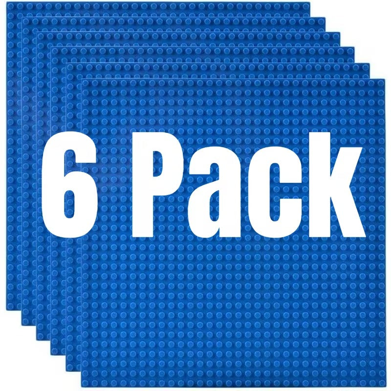 Classic Base Plates 6 Pcs | Building Block Foundation Plates 25x25cm