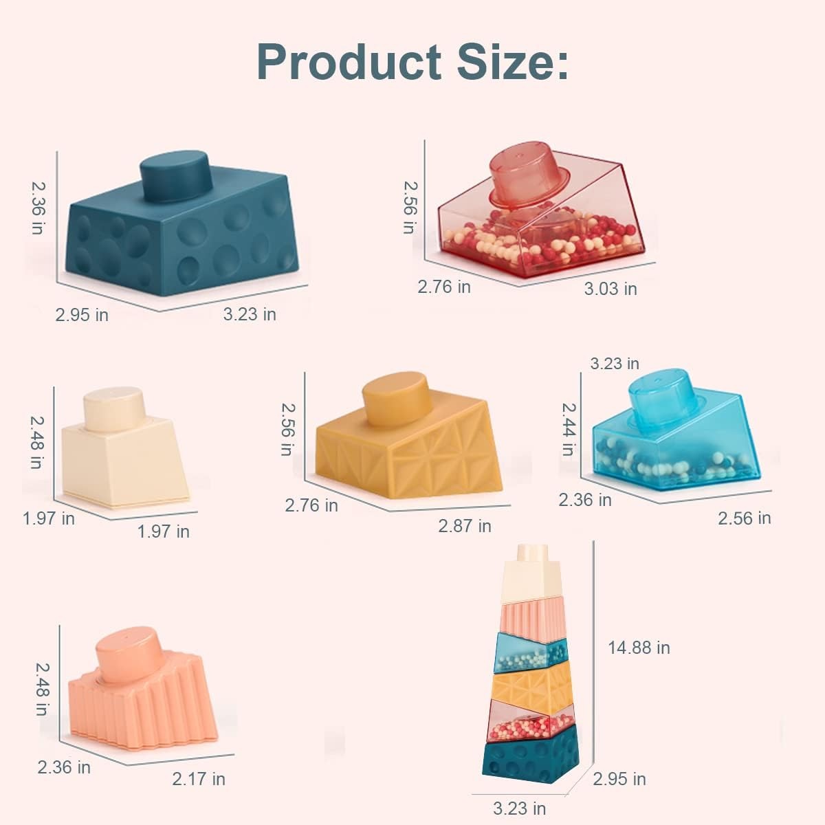 Sensory Stacking Blocks Montessori Toy | Baby Balance & Learning Cubes