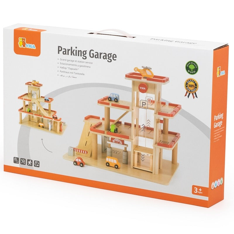 Parking Garage Toy Set Kids | Multi-Level Car & Helicopter Play Garage Station