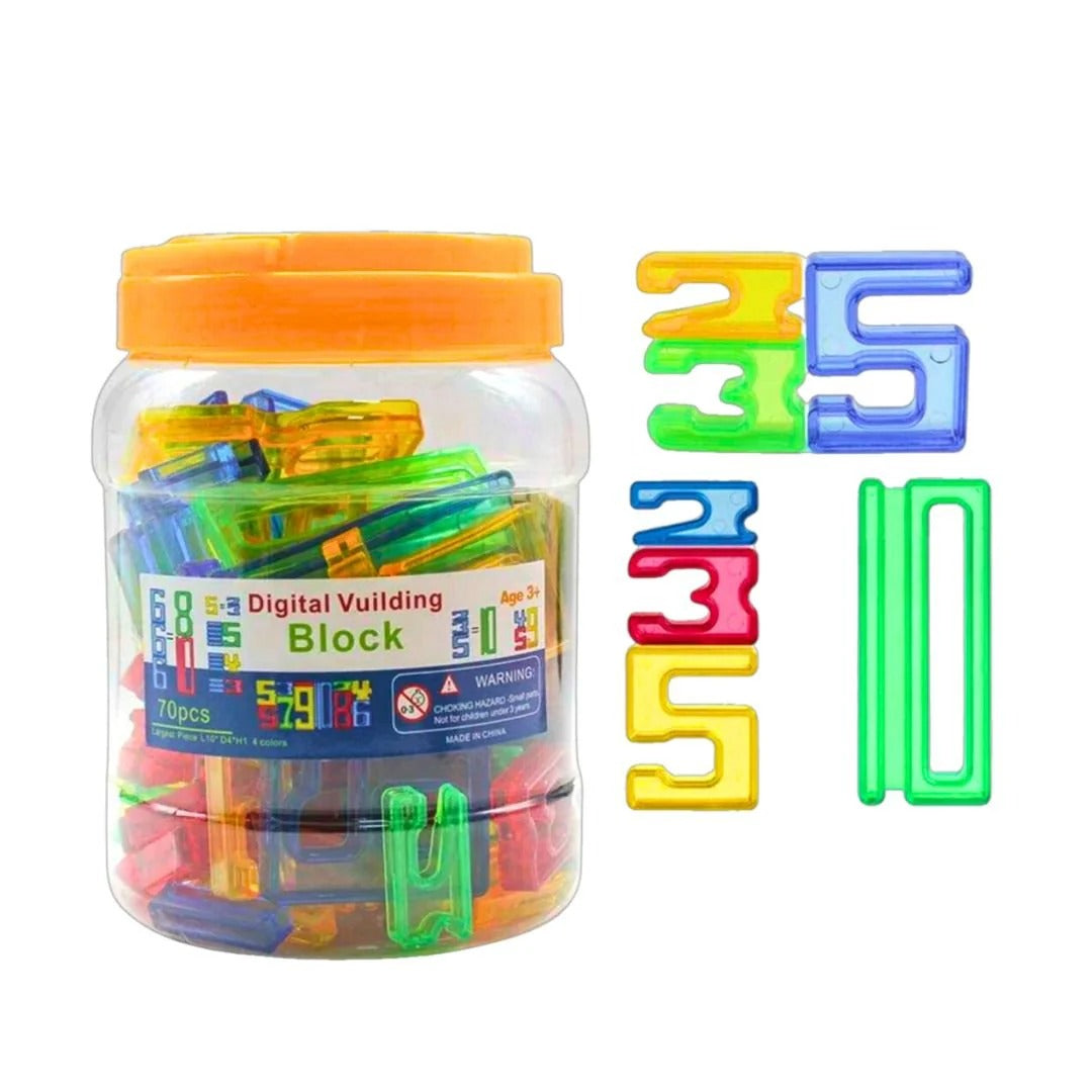 Number Building Blocks 70 Pcs | Educational Math & STEM Learning Toy for Kids