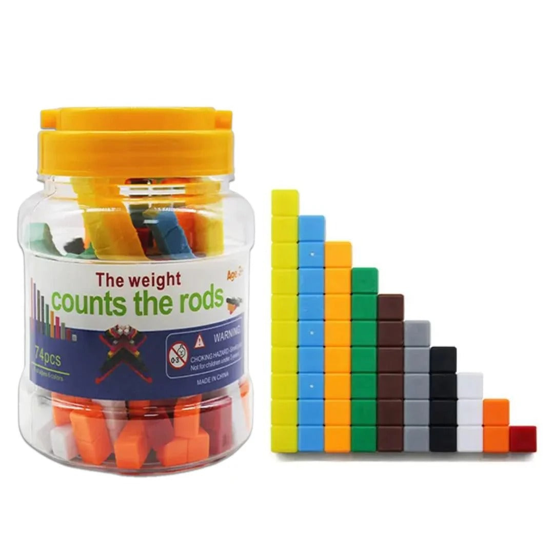 Count Rods Math Cubes   74 Pieces