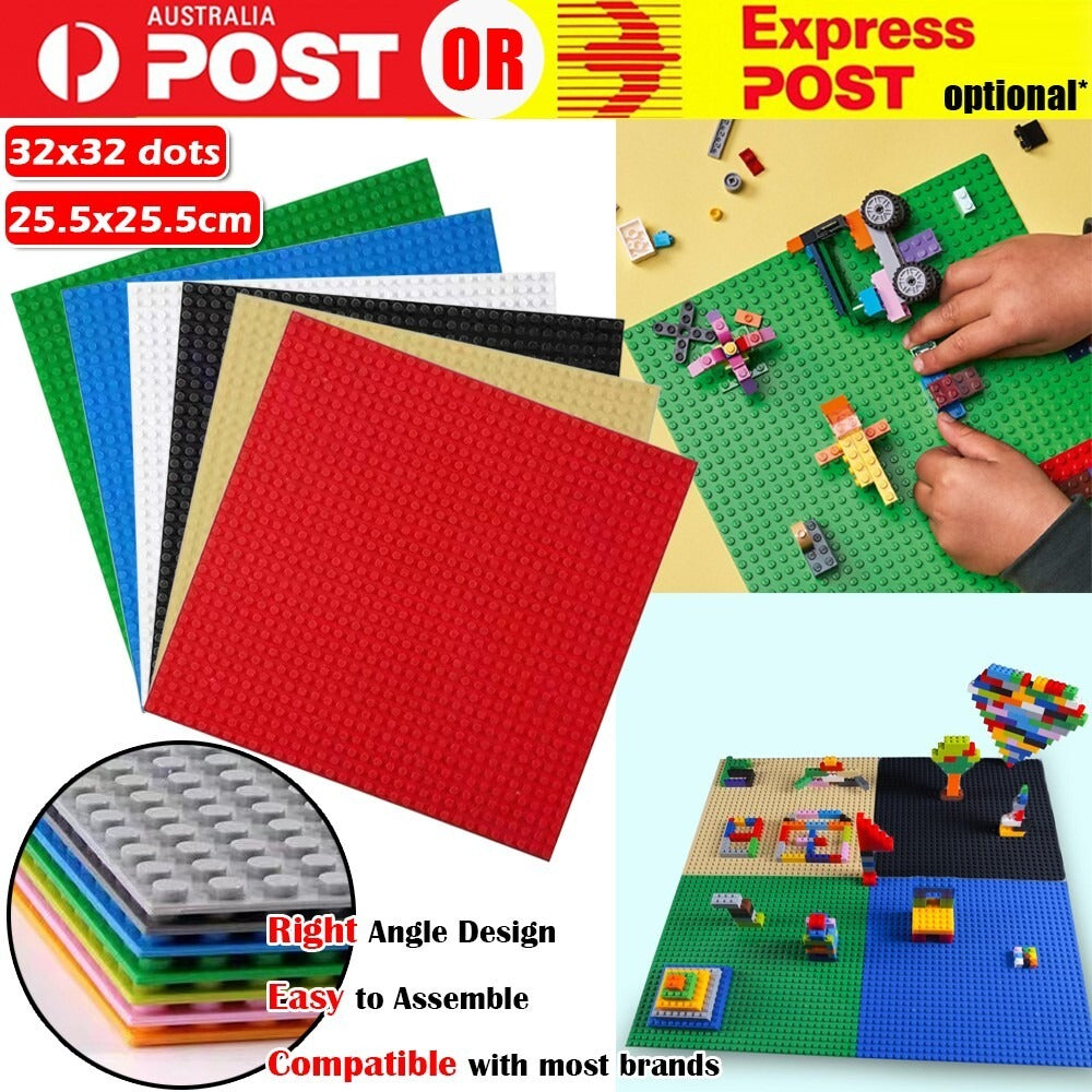 Classic Base Plates 6 Pcs | Building Block Foundation Plates 25x25cm
