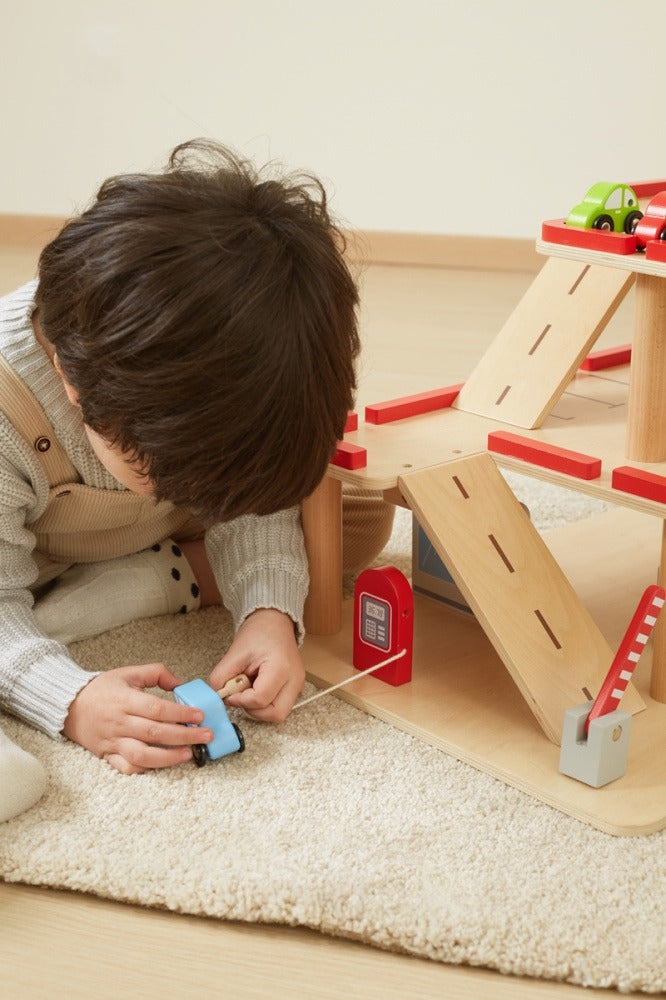 Parking Garage Toy Set Kids | Multi-Level Car & Helicopter Play Garage Station