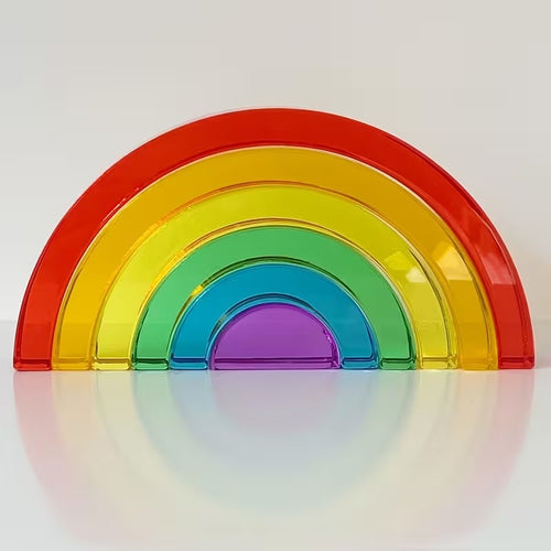 Acrylic Rainbow Stacking Blocks | Montessori Sensory Learning Toy for Kids