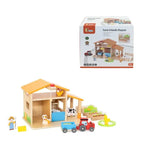 Wooden Farm Playset Kids | Montessori Animal Farm Role Play Toy Set