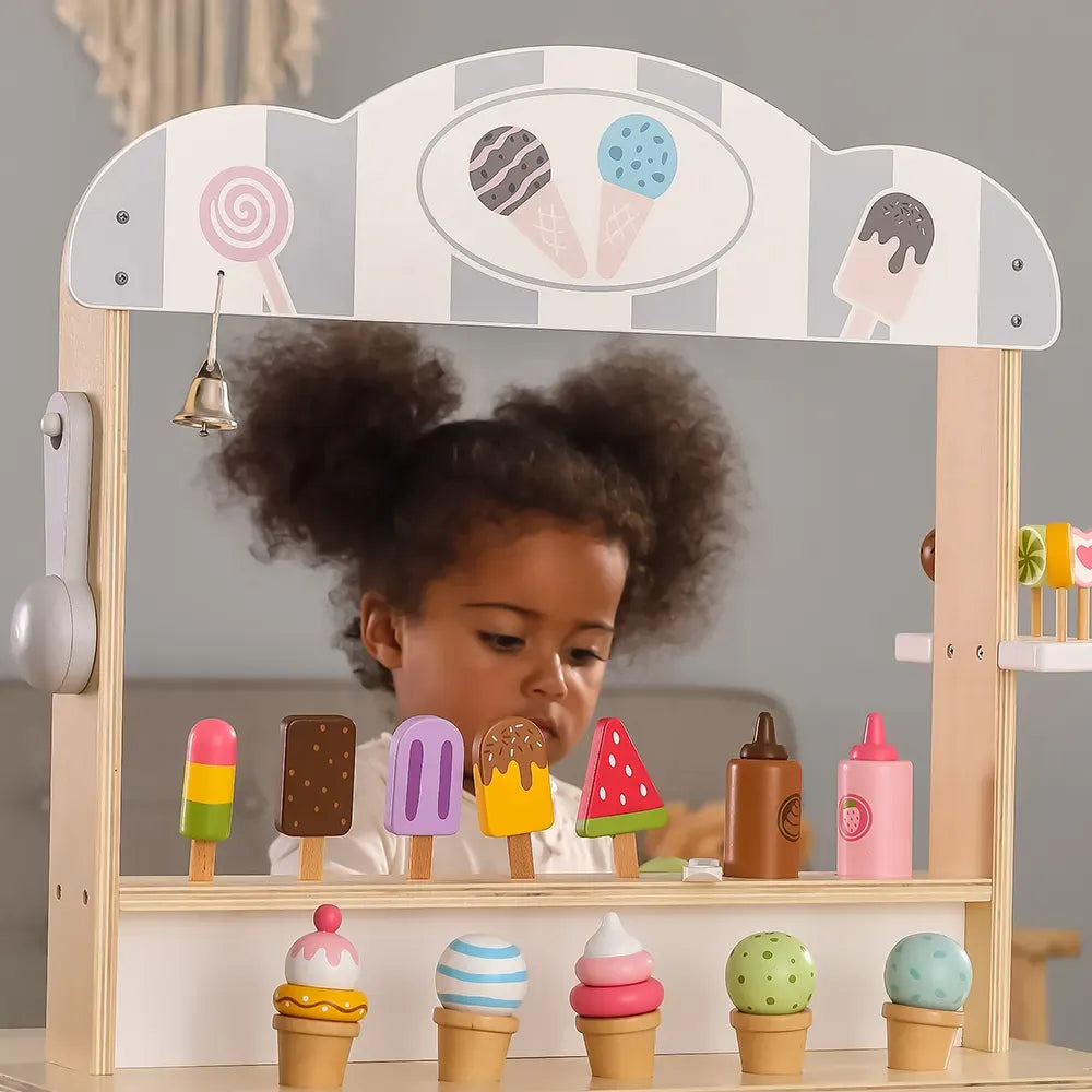 Ice Cream Mobile Shop Kids | Wooden Pretend Play Ice Cream &amp; Candy Cart