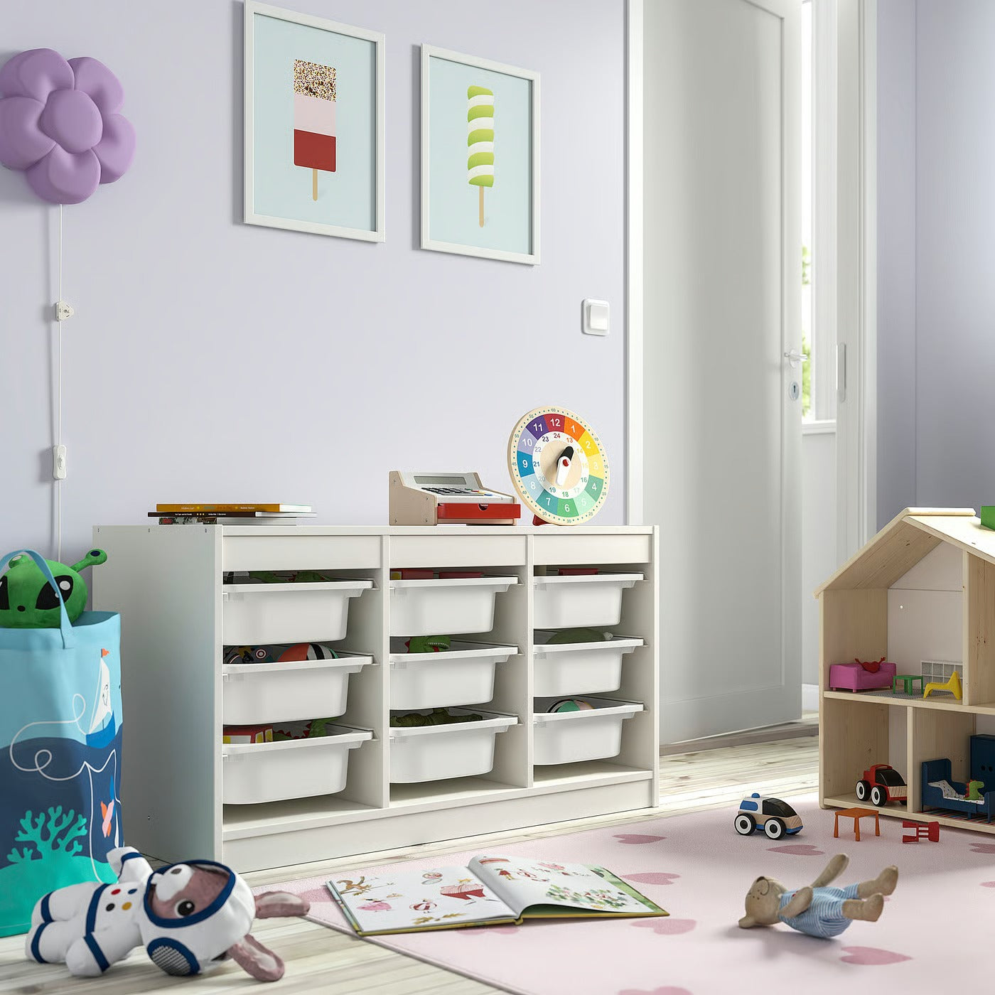 TROFAST Storage Combination | Kids Toy Organizer Rack with Color Bins