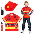 Firefighter Costume Set 8 Pcs | Kids Role Play Fire Rescue Dress Up Kit