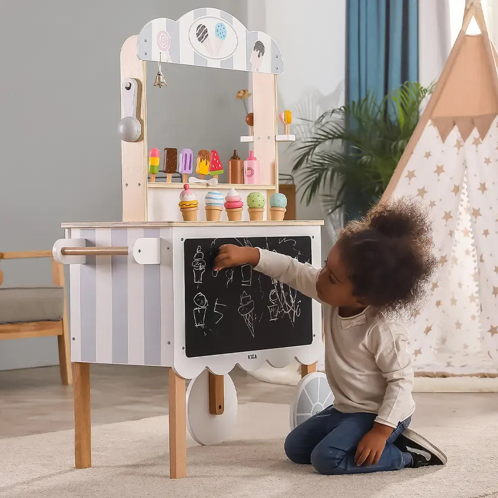 Ice Cream Mobile Shop Kids | Wooden Pretend Play Ice Cream & Candy Cart