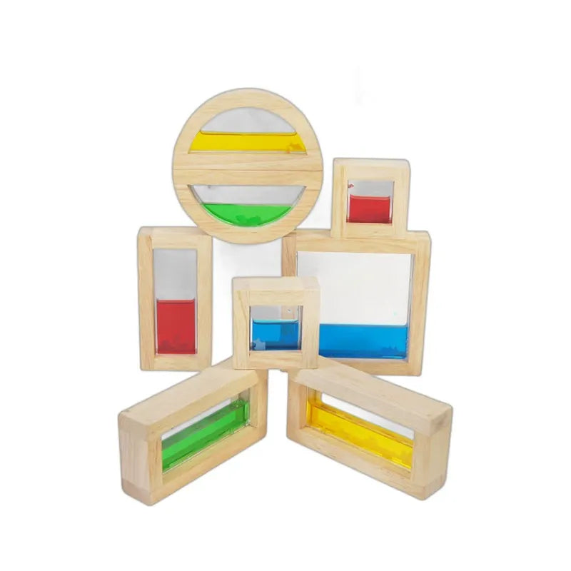Sensory Liquid Blocks 8 Pcs | Wooden Montessori Sensory Toy for Kids