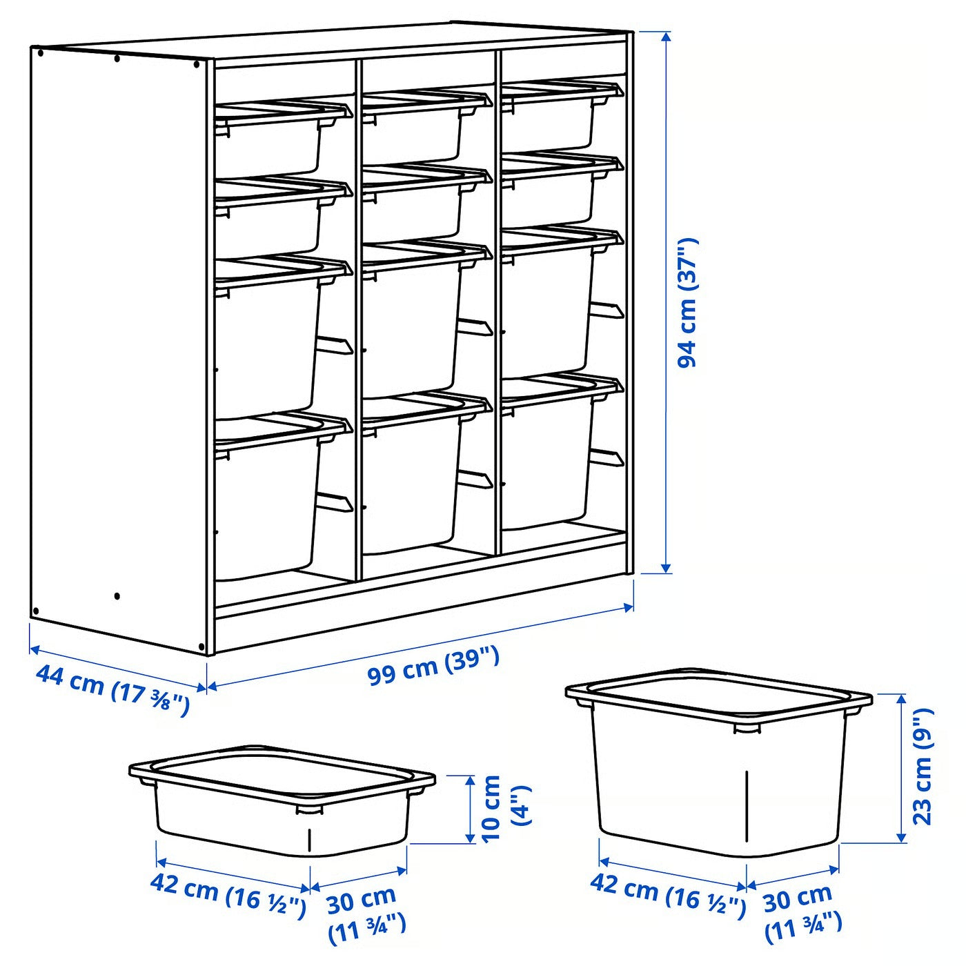 Kids Storage Bin Organizer Multi Color | Wooden Toy & Book Storage Rack