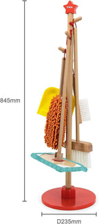 Wooden Cleaning Tool Set | Kids Pretend Play Housekeeping Toy Set