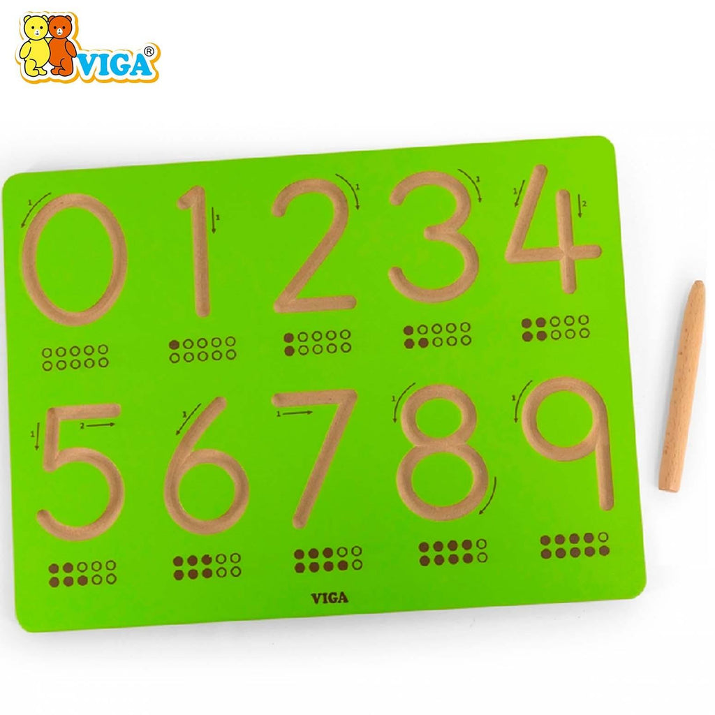 Number Tracing Board 0–9 Kids | Montessori Wooden Writing Practice Toy