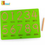 Number Tracing Board 0–9 Kids | Montessori Wooden Writing Practice Toy