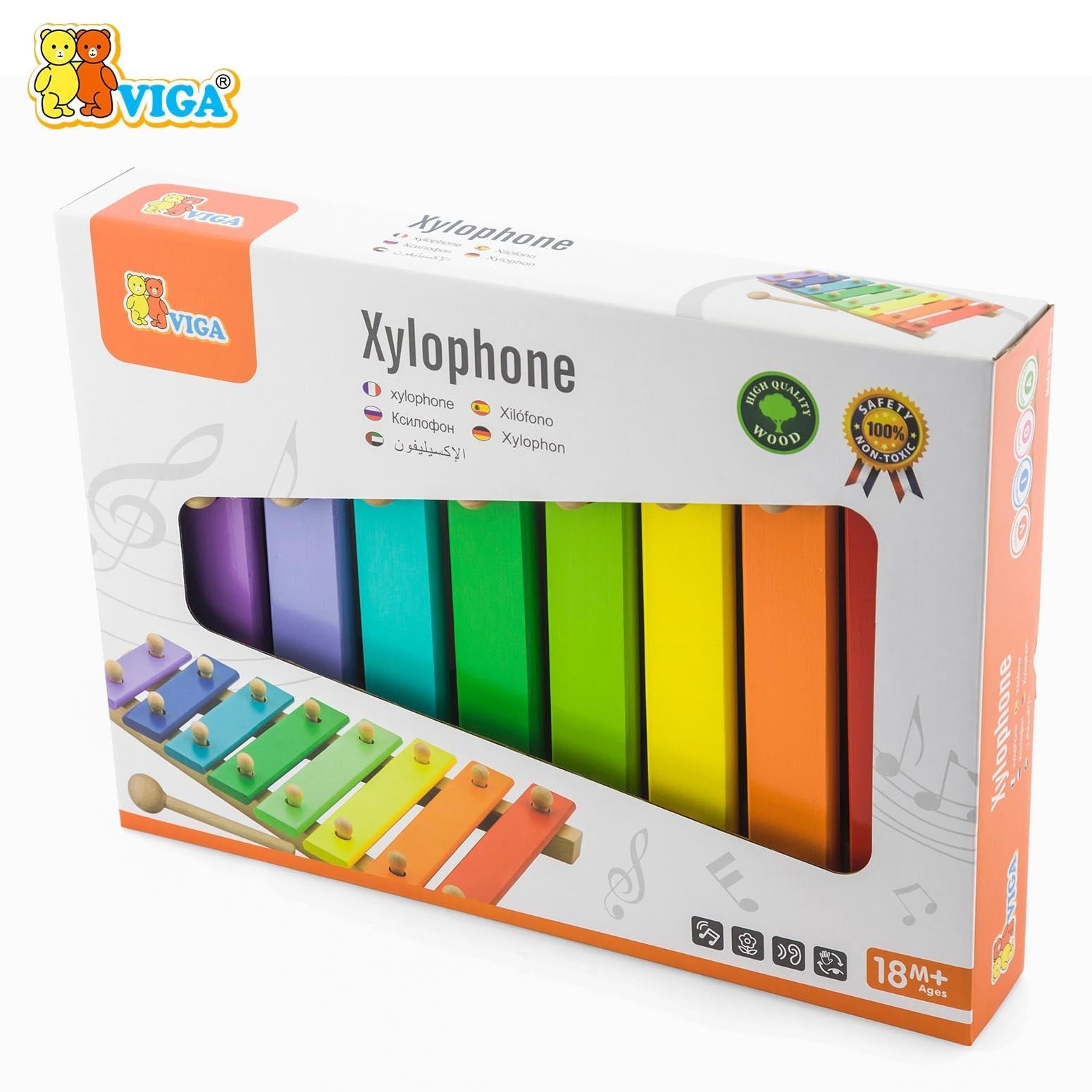 Wooden Xylophone Kids Toy 8 Notes | Montessori Musical Learning Instrument