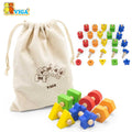 Wooden Nuts & Bolts 40 Pcs Set | Montessori Sensory Screw Learning Toy for Kids