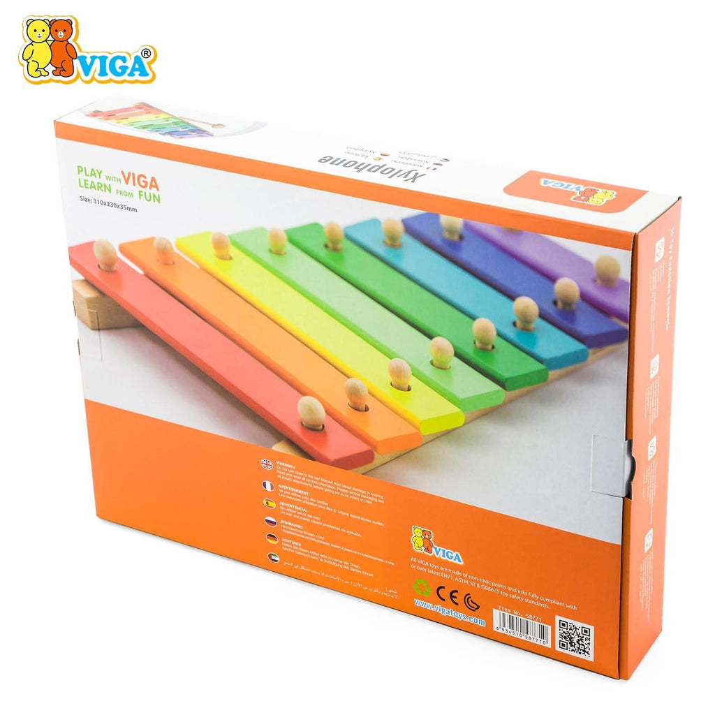 Wooden Xylophone Kids Toy 8 Notes | Montessori Musical Learning Instrument