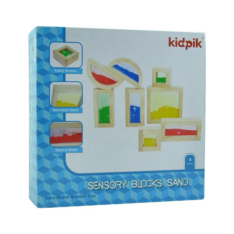Sensory Liquid Blocks 8 Pcs | Wooden Montessori Sensory Toy for Kids