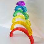 Acrylic Rainbow Stacking Blocks | Montessori Sensory Learning Toy for Kids