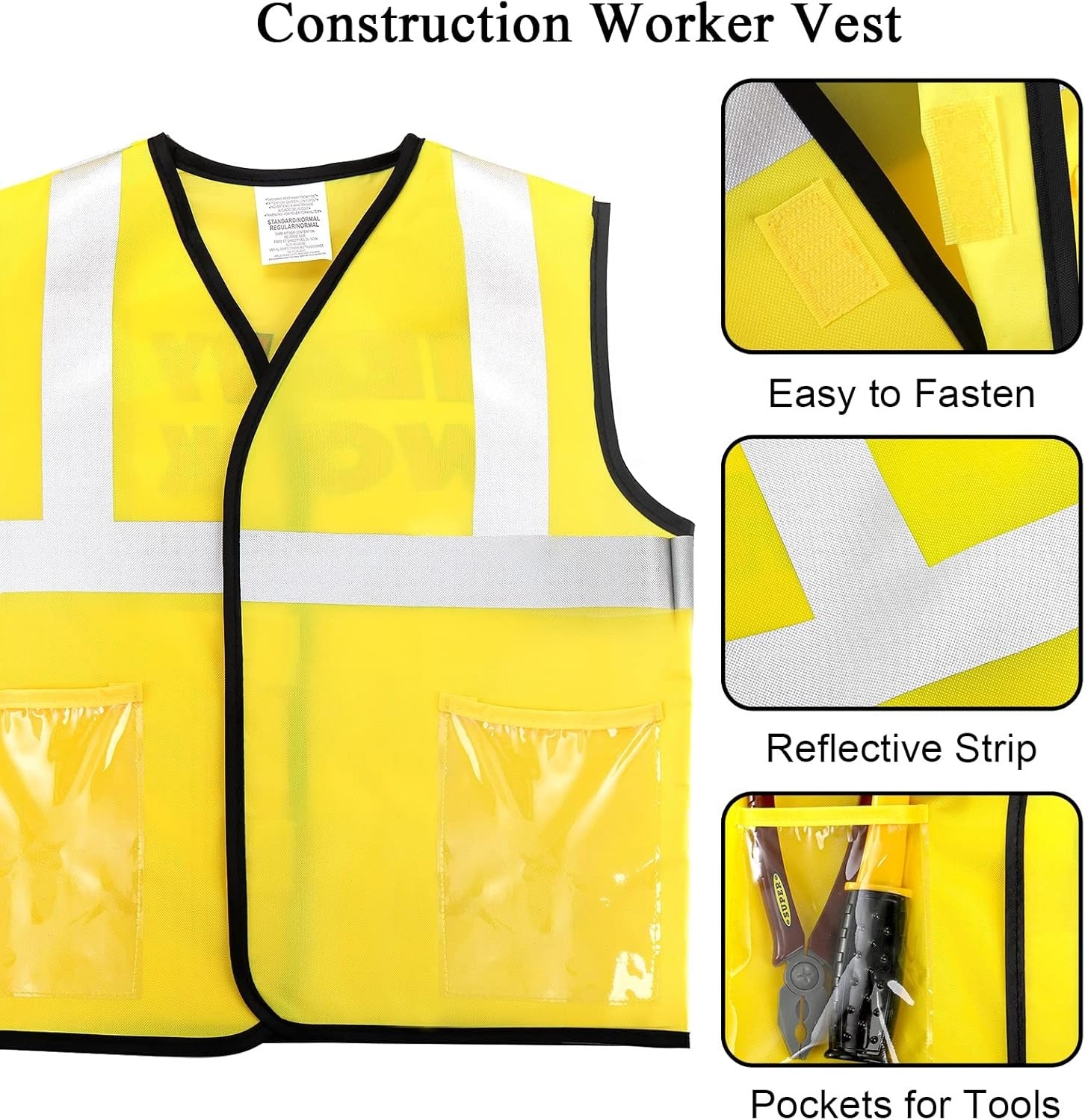 Construction Worker Costume Set for Kids | Engineer Role Play Dress-Up Tool Kit