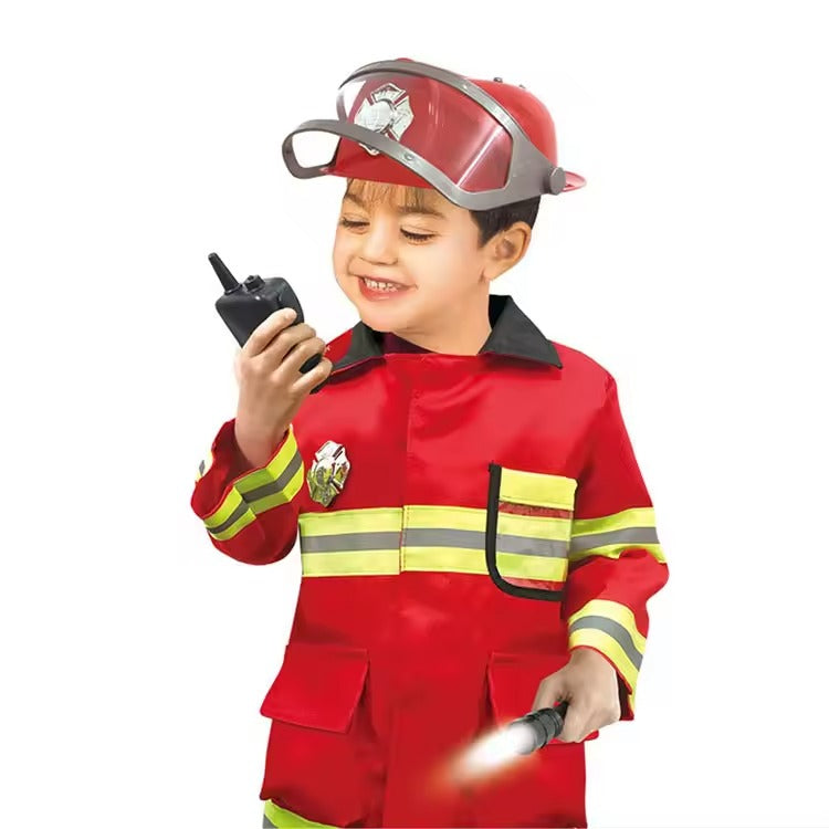 Firefighter Costume Set for Kids | Dress-Up Role Play Fireman Toy Kit