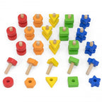 Wooden Nuts & Bolts 40 Pcs Set | Montessori Sensory Screw Learning Toy for Kids