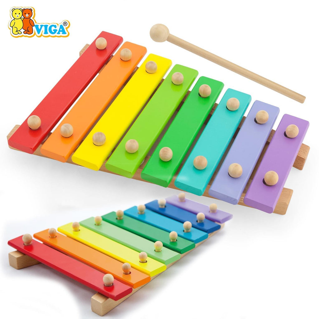 Wooden Xylophone Kids Toy 8 Notes | Montessori Musical Learning Instrument