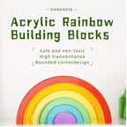 Acrylic Rainbow Stacking Blocks | Montessori Sensory Learning Toy for Kids