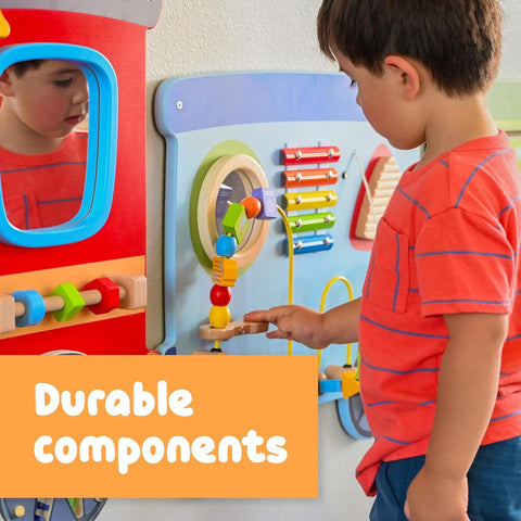 Train Activity Wall Panel Kids | Montessori Sensory Busy Board Wall Toy