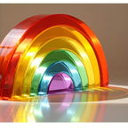 Acrylic Rainbow Stacking Blocks | Montessori Sensory Learning Toy for Kids
