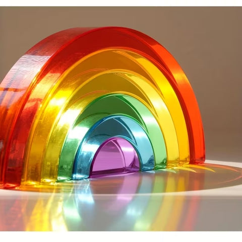 Acrylic Rainbow Stacking Blocks | Montessori Sensory Learning Toy for Kids
