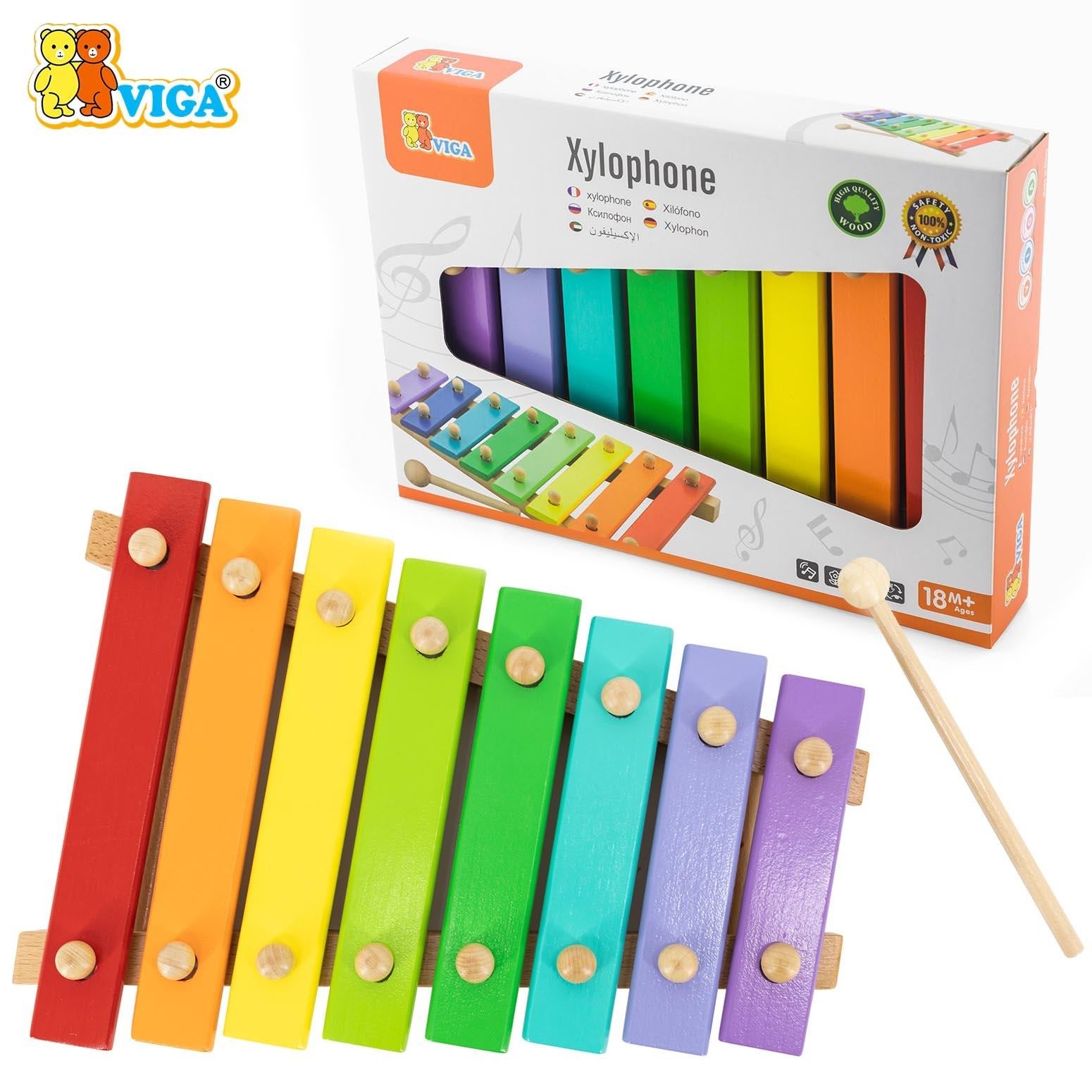 Wooden Xylophone Kids Toy 8 Notes | Montessori Musical Learning Instrument