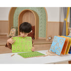 Wooden Writing Puzzles Set with Stand | Montessori Tracing Learning Boards Kids