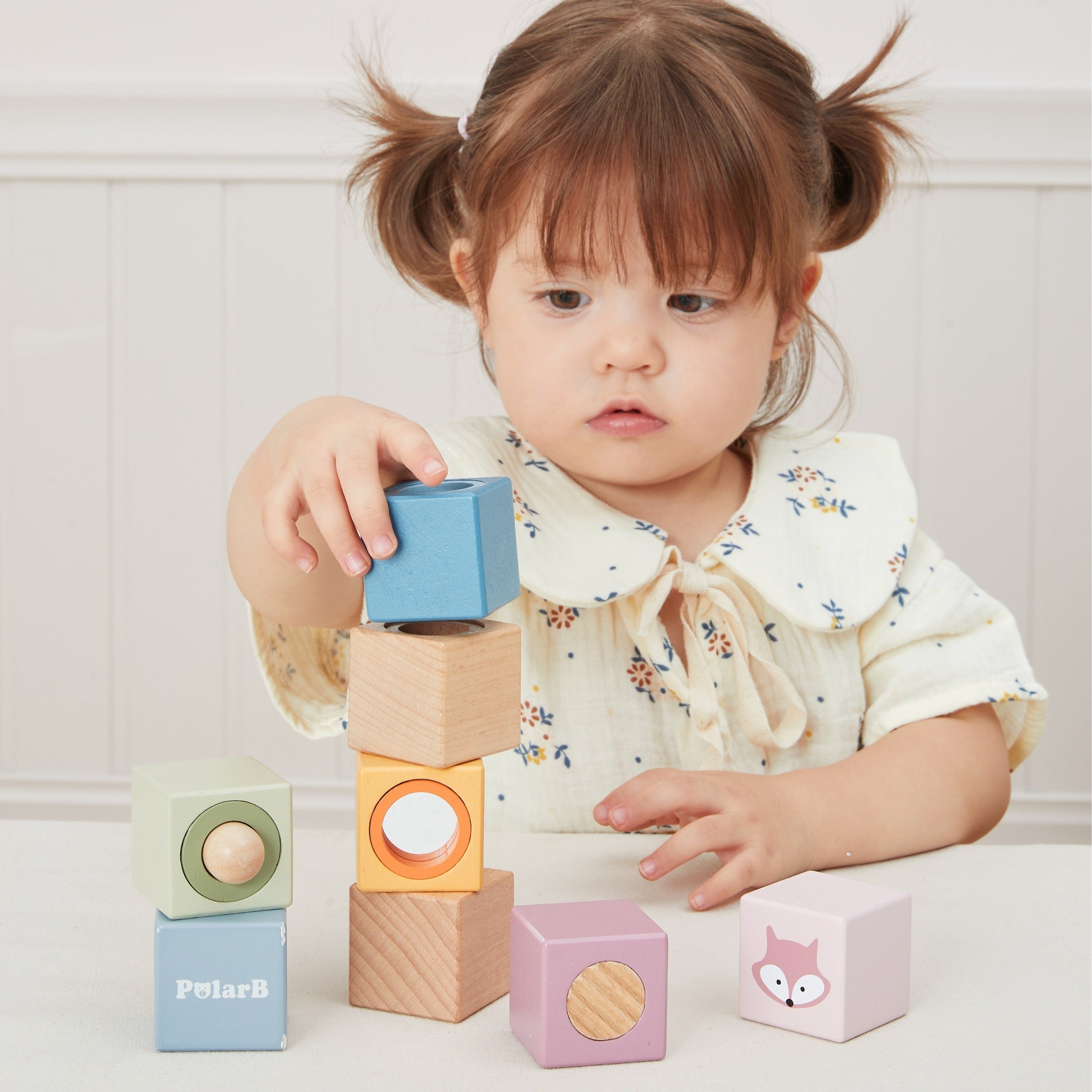 Sensory Blocks 8 Pcs Wooden Baby Toy Set | Montessori Sensory Learning Blocks