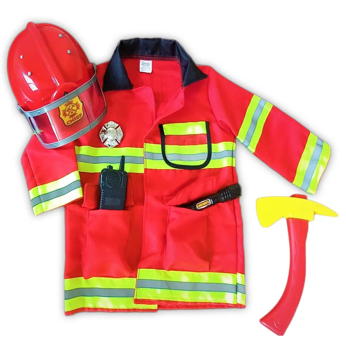 Firefighter Costume Set for Kids | Dress-Up Role Play Fireman Toy Kit