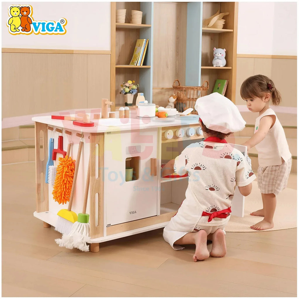 Life Skills Play Center Kids Wooden Activity Kitchen | Montessori Role Play Toy