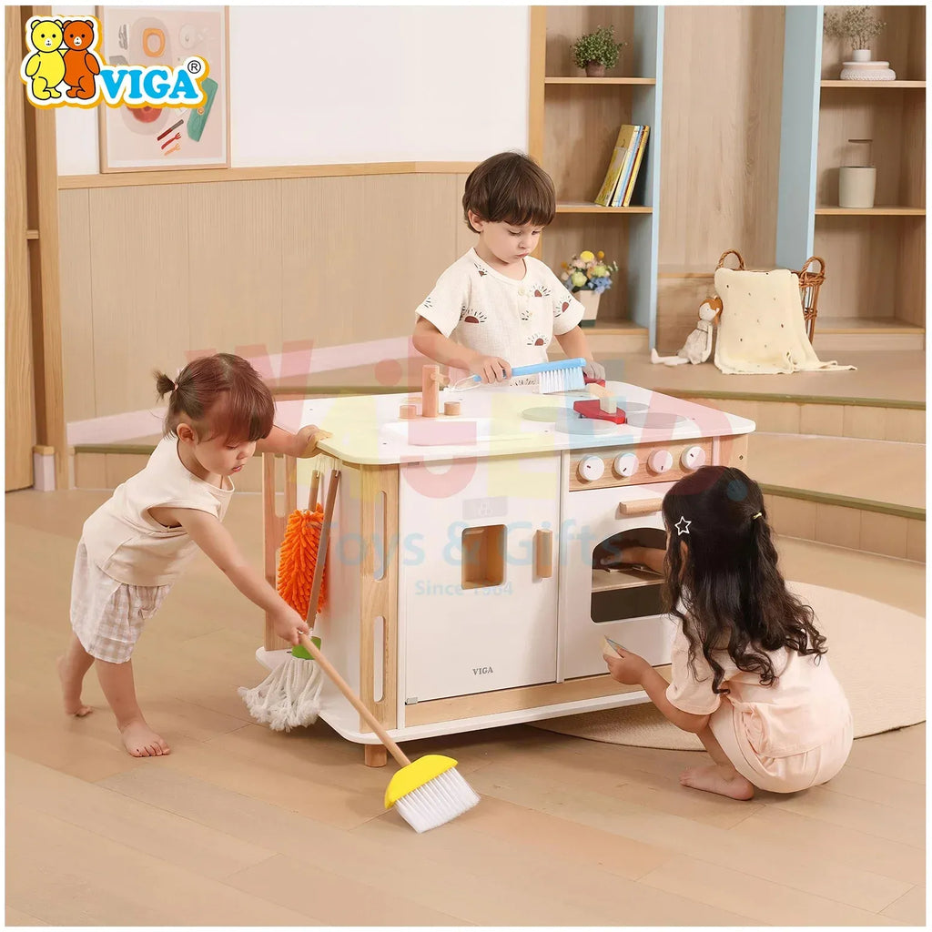 Life Skills Play Center Kids Wooden Activity Kitchen | Montessori Role Play Toy